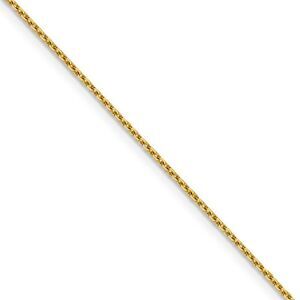 1.25mm 14k Yellow Gold Diamond Cut Solid Rolo Chain Necklace, 16 Inch